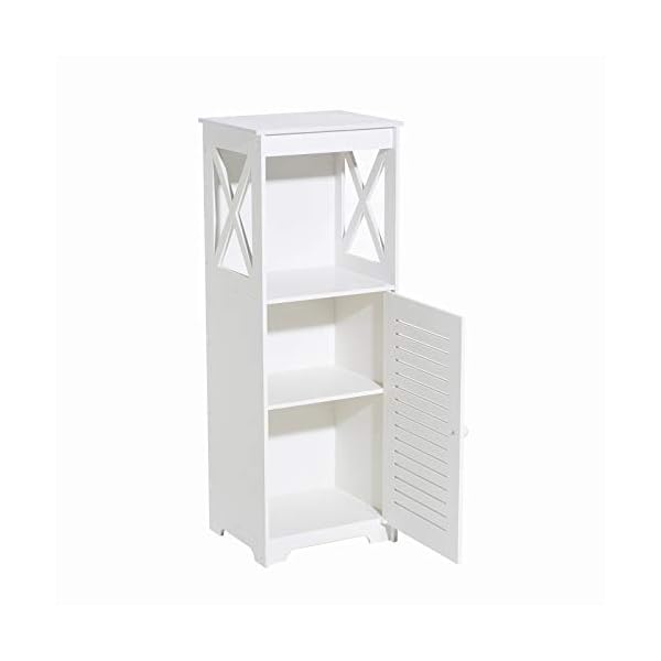 Screw Fix-Waterproof Bathroom Storage Accessories Floor Standing Cabinet Bathroom White Robust Bathroom Furniture Bathroom Toilet Silm Shelf Bathroom Organizer Tall Cupboard-H31.5xL11.8xD9.4inch - Image 9