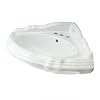 RENOVATORS Supply Manufacturing Sheffield White Vitreous China Corner Bathroom Pedestal Sinks with 4 in. Centerset Faucet Holes 21848