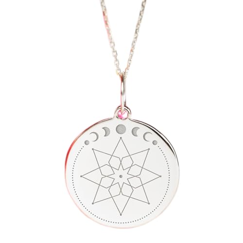 Pendentif lune argent 925 cadeau unisexe avec chaîne