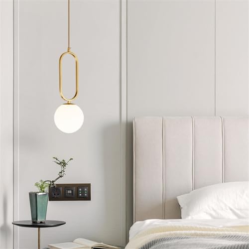 Zitbrox Wireless Pendant Lights Battery Operated Set Of 2,Usb Rechargeable Hanging Light With Remote Timer,Modern Globe Glass Gold Pendant Lighting Fixture For Bedroom Kitchen Island Dining Room thumb #2