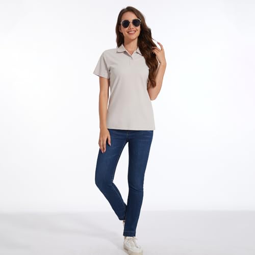 Image of Casei Womens Shorts Sleeve Polo Golf Shirts Quick Dry UPF 50+ Tennis Pickleball Top Collared Casual Work Athletic Shirts