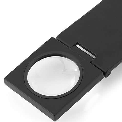 Mini Three Folding Magnifier, 10x28mm Zinc Alloy Loupe Pocket Reading Magnifier, Small Loupe Mini Magnifying Glass with Scale - Image 4