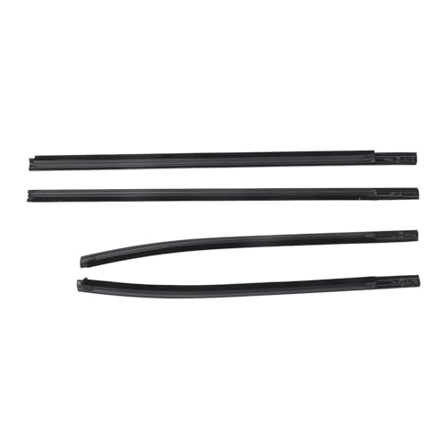 Car Door Window Moulding Trim, AB3Z2625554F 4PCS Rainproof Strong Sealing Anti Aging Car Door Window Seal Strip Rubber for XLT XL