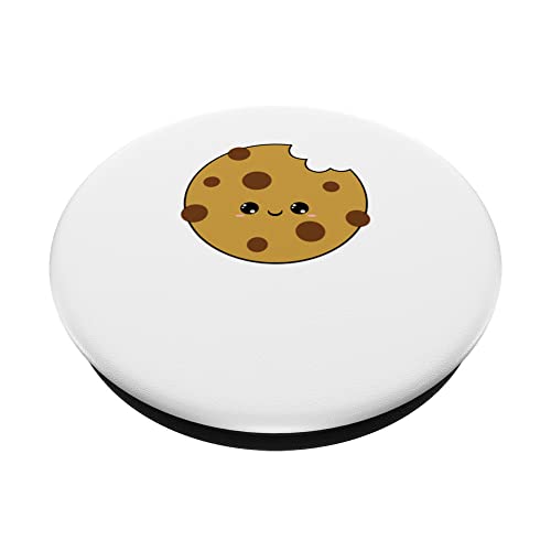 lustig süß Cookie Keks lächeln lecker Schokolade essen PopSockets Swappable PopGrip, Black - Image 2