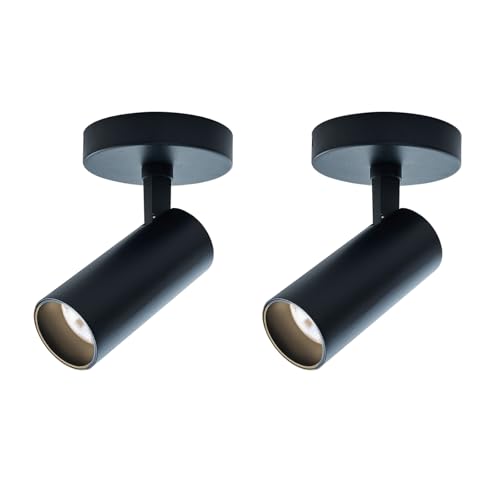 Image of LED Ceiling Spotlight 4000K (Cool White 2Pack 12W No Dimmable,Spot Lights Black with 360 Pivoting Fixture, Adjustable Directional Indoor Spot Light,Tilt Angle Accent Lighting, 24Beam Angle