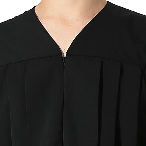 IvyRobes Unisex Premium Matte Black Baptismal Robe with Weighted Hem4
