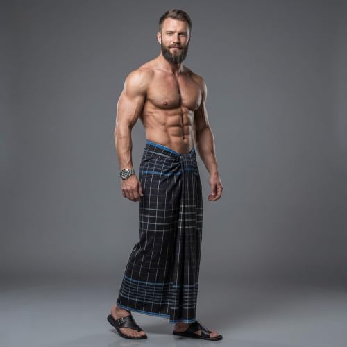 Image of Men's Cotton Lungi | Soft Breathable Wrap Around Lungi | Comfortable Daily & Home Wear for Men
