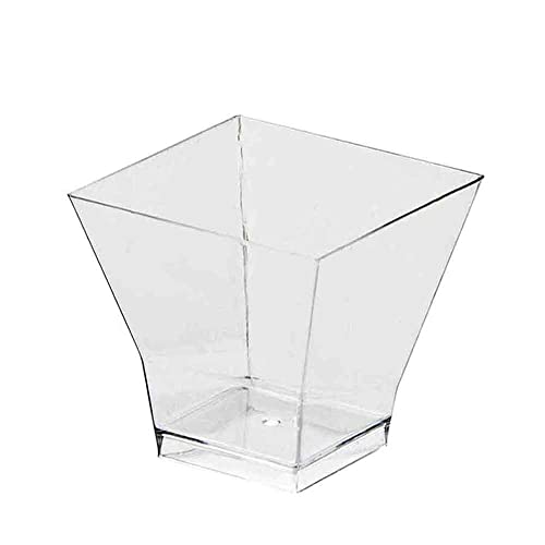 Transparent 200ml Plastic Pagoda Medium-sized Dessert Bowl (Pack of 12)