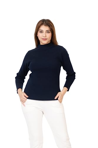 Image of TWENTY ME Winter Wear Casual Solid Acrylic Soft & Warm High Neck Skivvy for Women's