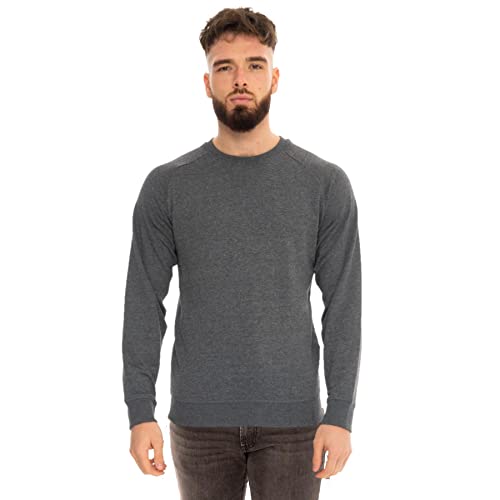Style It Up *Mens Raglan Plain Crew Neck Sweatshirt Jumper Top Pullover Sweater Long Sleeve (Grey, 3XL)