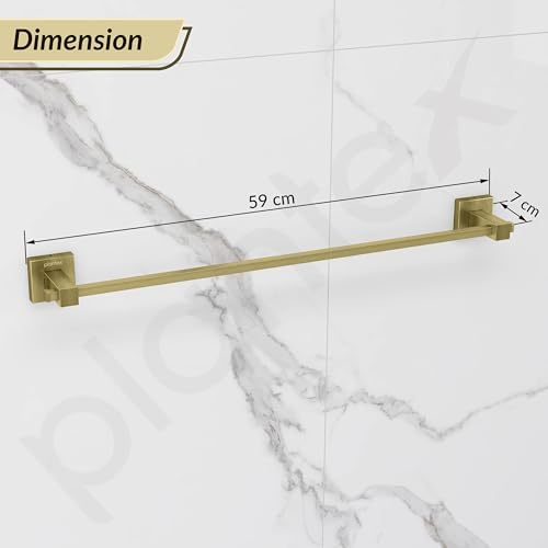 Image of Plantex 24 Inch Single Towel Rod for Bathroom /Stainless Steel Towel Hanger /Towel Bar Holder /Towel Stand /Bathroom Accessories - Pack of 1, Aqua (Brass Antique)
