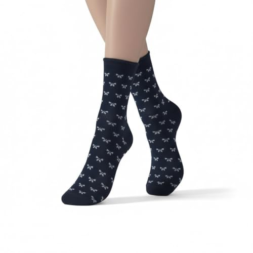 Calzini Donna Cotone Senza Elastico,Calze Corte Filo di Scozia, Bianco Nero Colorato che non stringono,Taglio Laser,Prodotto italiano (IT, Numero, 35, 40, Regular, Regular, Set Primavera 5 Paia)