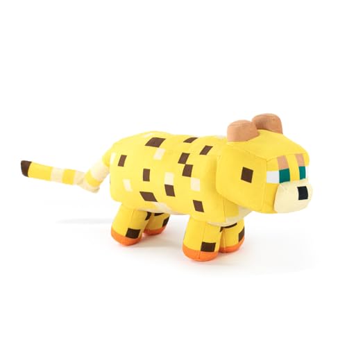 BARRADO Peluche Personajes Videojuego Minecraft - Enderman, Llama, Ocelot, Cerdo, Steve, Alex, Creeper, Lobo - Calidad Super Soft (Ocelot)