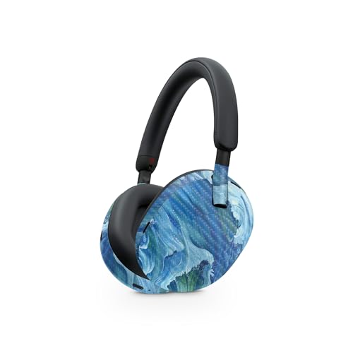 Image of MightySkins Carbon Fiber Skin Compatible with Sony WH-1000XM5 Headphones - Perfect Wave | Protective, Durable Textured Carbon Fiber Finish | Easy to Apply