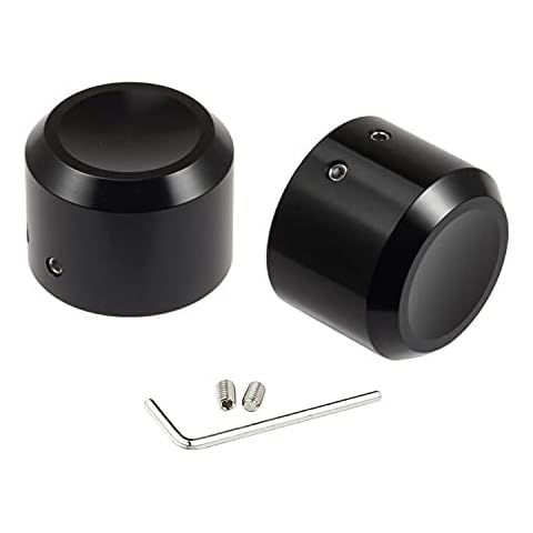 Benlari Black Front Axle Nut Caps Covers Compatible for Harley Touring Softail Sportster Dyna Road King Electra Street Glide 2008-2021 Cover