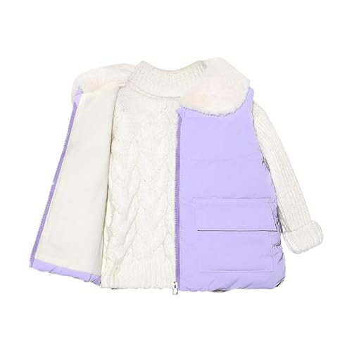Girls Puffer Vest Cropped Puffy Water-Resistant Vest with Pockets Lightweight Outerwear Warm Sleeveless Vests 2-12Y3