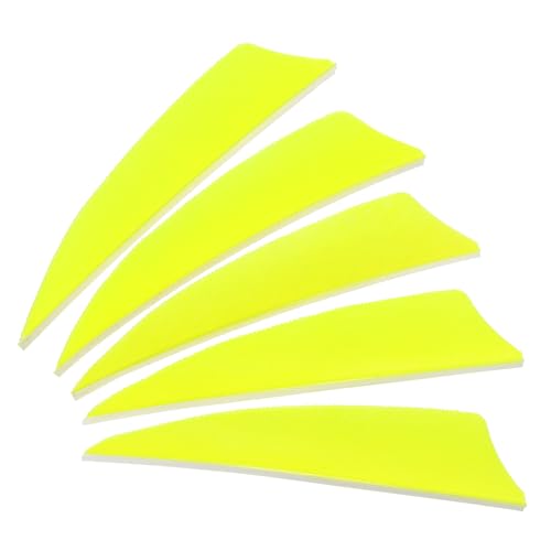 PATIKIL Plumas de Flecha 50 Pack 3 Pulgadas Pluma de Pavo ala Derecha Flechado Amarillo Fluorescente para Tiro al Blanco DIY