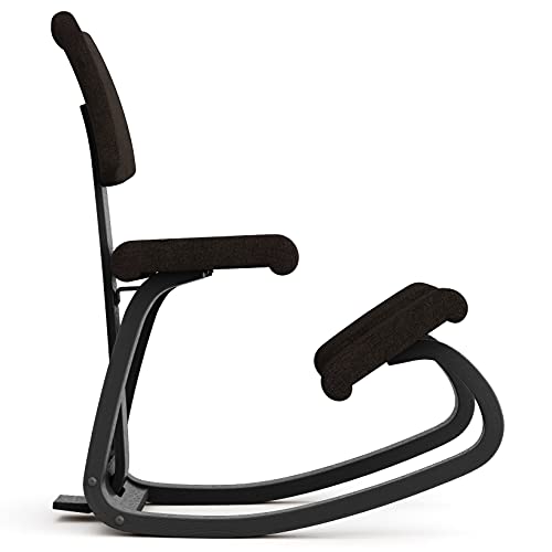 Varier Variable Plus Balans The Original Ergonomic Kneeling Chair With A Backrest For Home Office (Black Revive Fabric With Black Ash Base) #TOP1