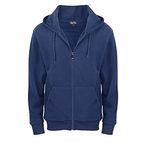 Fleece Hoodies for Men Zipper Lightweight Spring Long Sleeve Active Mens Jackets Sports Full Zip Sweatshirts,Denim Blue/XL