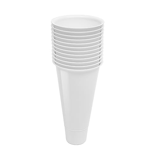 Support de pot de fleur extérieur à roulettes avec seaux blancs - 6