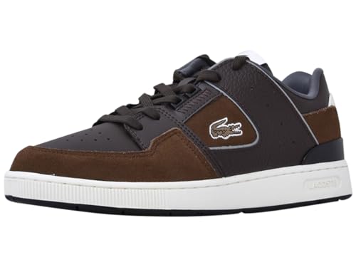 Lacoste Men's Court CAGE Sneaker, DK BRW/BLK, 7