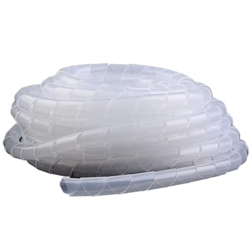 spiral protector 1pcs Cable Winding Organizer Cable Sleeve Tube Spiral Wrapping Sheath 4mm to 30mm Inside Diameter Pipe Tube Bands wraps cable(White,16mm x 5 Meter)