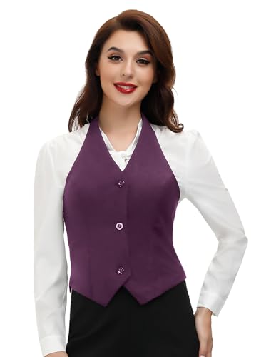 Belle Poque BP2229 Women's 50s Halterneck Vest with V-Neck Retro Vintage Gilet Suit Elegant Vest3
