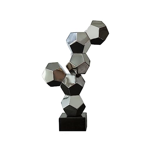 Youfine 16.1'' Modern Creative Stainless Steel Geometric Sculpture Abstract Statues For Home Decor Home Decor Desktop Decoration Hotel Decoration #TOP11