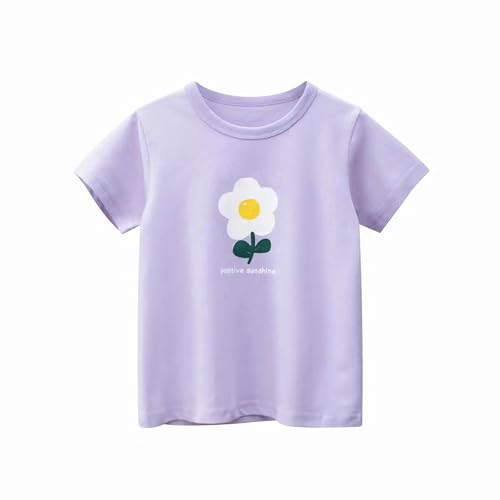 Image of 100% Cotton Girls T-Shirt 2-Pack Cute Tops Casual Soft Printed Toddlers Tees Layering 18Months-8Years