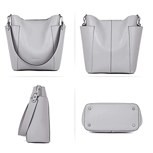 Bostanten Leather Bucket Handbag Designer Hobo Shoulder Handbags Set With Clutch Purses Bundle With Leather Wallets For Women Rfid Blocking Zip Around Credit Card Holder #TOP2