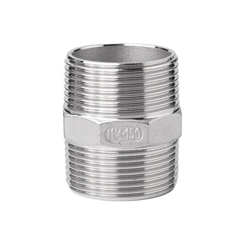 Niple hexagonal de acero 304 con rosca macho de 1/4" para tuberías 2