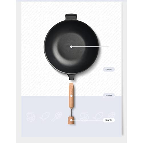Wok de aleación de aluminio 30/32cm con mango de madera miniatura 6