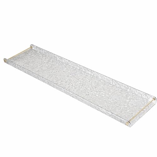 Modern Clear Acrylic Bathtub Tray, Minimalist Bath Trays for Bathroom, Baths Tray for Tub with Gold Handles, Bathtub Shelf Suitable for All Bathtubs(70cm/27.6in)