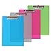 4Pk, BAZIC Memo Size Plastic Clipboard with Low Profile Clip (Colors May Vary)