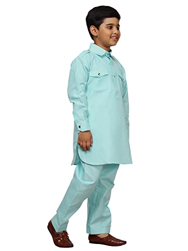 Image of Pro-Ethic Style Developer Kids Ethnic Wear Cotton Pathani Suit for Boys|Plain Kurta Pajama