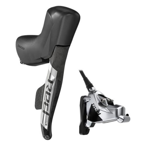 SRAM RED eTap AXS HRD Shift/Brake Lever and Hydraulic Disc Caliper - Left/Front, Flat Mount, 20mm Offset, 950mm Hose, Black/Silver, D1