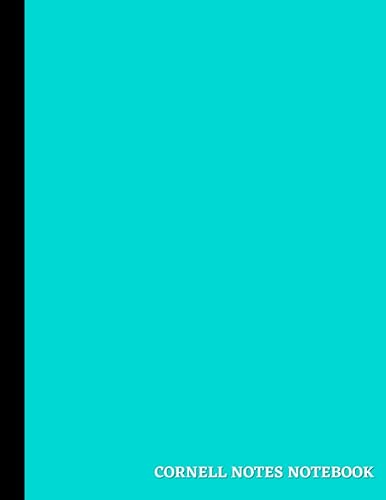 Cornell Notes Notebook: Note Taking System for Students, Teachers, School, Work | College Ruled 110 Pages | Aqua