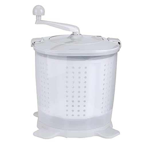 Kudoo Mini Portable Washing Machine, Hand Cranked Clothes Washer, Manual Operation Non Electric Laundry Washer Underwear Washer with a Detachable Dehydration Basket for Home Dormitory Gray