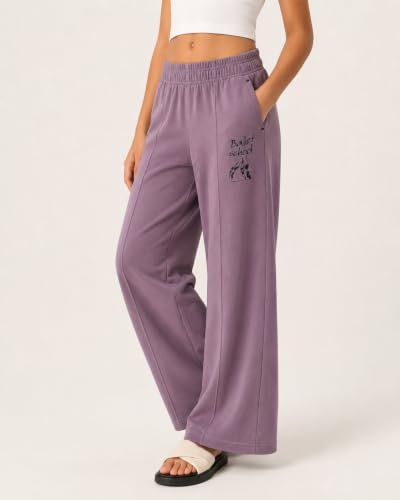 Image of Alan Jones Clothing Girl's Wide Leg Fit Mid Rise Track Pant