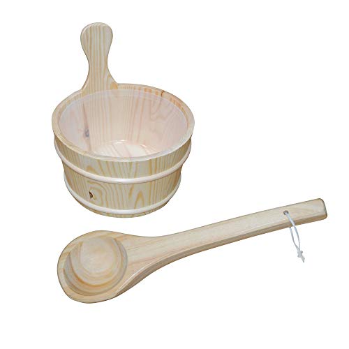 Secchio per sauna in ghisa, con inserto e mestolo