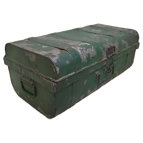 WANDERLUST DECO Maleta de Metal Acabado Artesanal marrón 67x37x25h cm