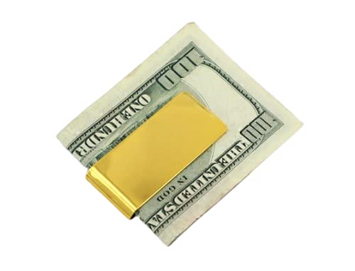 Gold Tone Shinny Personalized Engravable Metal Money Clip Free Engraving