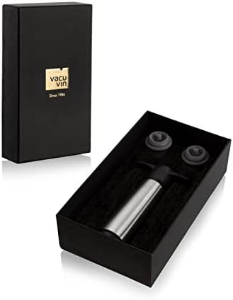 Vacu Vin Wine Saver Stainless Steel Gift Box - Keep Your Wine Fresh and Delightful - Safeguard the Quality of Your Opened Bottles - Luxury Wine Accessor