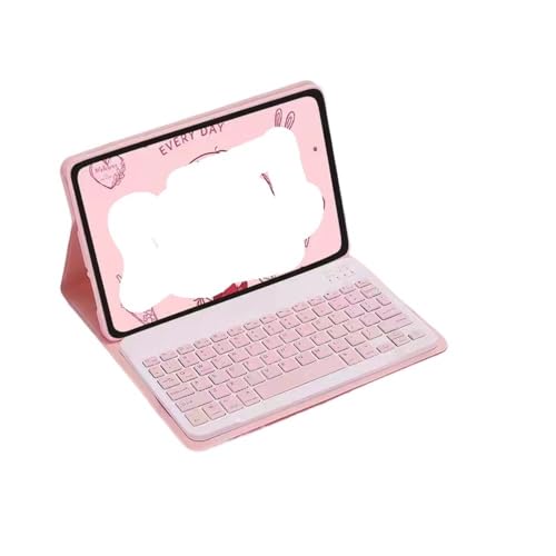 Funda de cuero con teclado QWERTY rosa y ratón para tableta Xiaomi Pad 6S Pro 12.4 de 2024