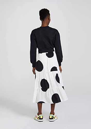 Blusão Básico De Moletom Feminino Cropped Em Algodão Preto M