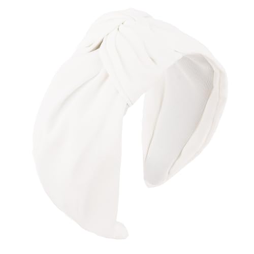 YISSION Knotted Headbands for Women Non Slip Wide Head Band White Headband Fashion Head Bands Top Knot Hairband Hair Accessories for Women
