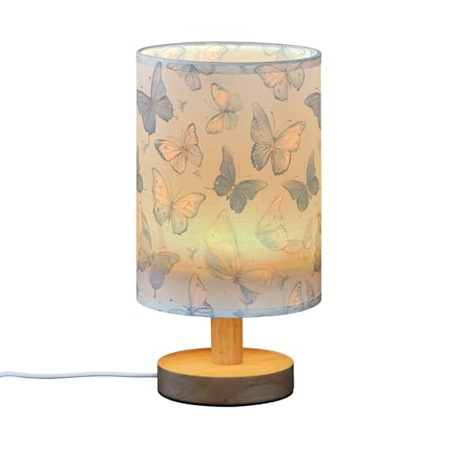 Lámpara de mesa con luz LED azul pastel y mariposas miniatura 2