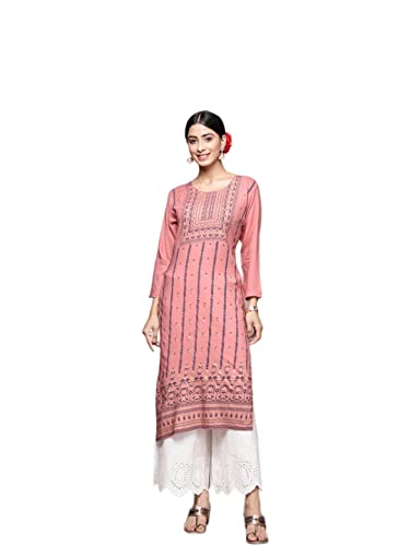 Kurta droit peach fluide pour masquer les formes avec élégance