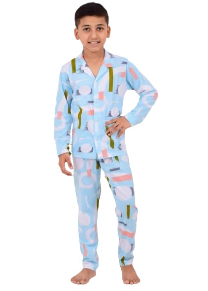 Image of 3BROS Kid's Pure Cotton Full Sleeves Night Suit /Dress for Boys /Girls Full Pajama & Top Sleep Suit Combo Set