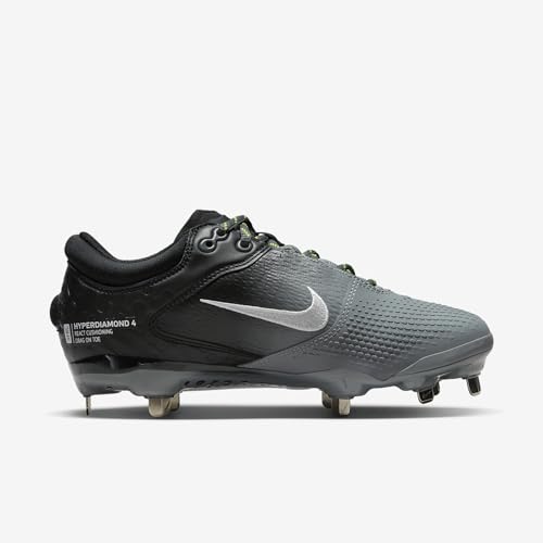 Nike Nike Women's Hyperdiamond 4 Elite Softball Cleats Black/Cool Grey/Volt/White 10